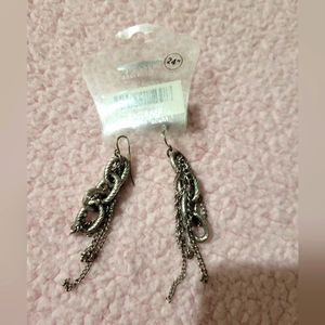 Silver Chained Dangling Earrings